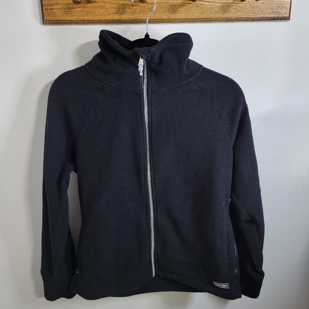 Calvin Klein Performance Women’s Black Fleece Full Zip Jacket, Size PM